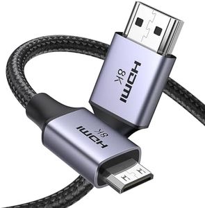 UGREEN Câble Mini HDMI vers HDMI 8K 60 Hz Mini HDMI vers HDMI 2.1 Mâle Bidirectionnel 4K 240Hz eARC 3D Dolby Vision HDCP Compatible avec Tablette HDTV Raspberry Pi Zero W Caméra Moniteur (1M)