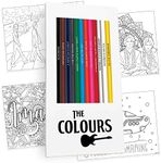 Pun Labs Timeless Music Art Set, 12 Pencils with 10 Fun Coloring Pages