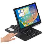 360° Rotatable Touch Keyboard for iPad 10th Generation 2022 10.9 inch Backlight Keyboard Built‑in Trackpad, Bluetooth Foldable Keyboard Cover for iPad 10 (Black)