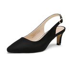 DREAM PAIRS Womens Slingback Sandals Pumps Pointed Toe Dress Party Court Shoes Ladies Kitten Heel Wedding Shoes SDHS2234W-E,Size 6,Black/Suede,SDHS2234W-E