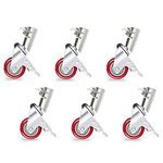 Neewer 6-Pack Professional Swivel Caster Wheel Sets, 75mm Diameter, Durable Metal Construction and Rubber Base, ONLY Compatible C Stand for Studio Photography Video Shooting (Silver)