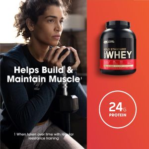 Optimum Nutrition Gold Standard Whey Protein Powder, Vanilla, 2.28kg – 76 Servings