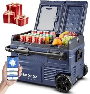 BODEGACOOLER 12 Volt Car Refrigerator, 37 Quart (35L) Car Fridge, Portable Fridge Dual Zone, APP Control,-4 to 68℉ RV Refrigerator,12/24V DC and 100-240V AC for Camping,Travel and Home Use(2 Doors)