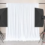 Nobed HHT 10ft x 9ft Wrinkle Free Ivory Backdrop Curtain Panels for Parties, 2 Panels 5ft×9ft Off White Polyester Backdrop Drapes for Wedding Party Birthday Baptism Photo Backdrop Decor