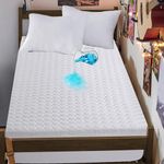 Bedecor Double Mattress Quilted Protector Cover with Padding, Fits up to 18 Inch Deep Pocket, Absorbent Mattress Pad Waterproof Full, Slip Resistant Padded Bed Sheet Protection, Soft & Breathable