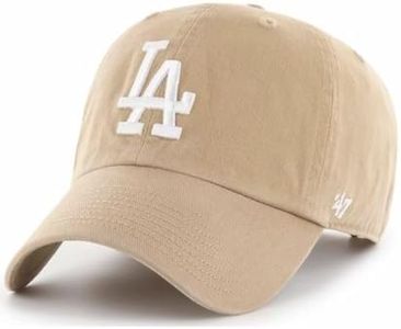 47 MLB Unisex-Adult Alternate Clean Up Adjustable Hat Cap - One Size (US, Alpha, One Size, Los Angeles Dodgers Khaki/White)