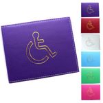 Soft Leather Disabled Badge Holder Wallet Disability Parking Badge Cover Holder by Glamified Disabled Blue Badge Display Holder (Purple)