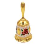 Hourwof Hand Bell,Metal Dinner Bell Decorative Wedding Bells Service Bell Call Bell Christmas Bell,Golden Red Rose