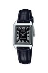 Casio LTP-V007L-1B Women's Rectangular Leather Strap Roman Black Dial Dress Watch, Quartz Movement