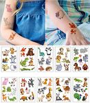 S.A.V.I 10 Sheets Animals Colorful Temporary Tattoo Stickers For Kids, Birthday Party Decorations, Party Supplies, Stickers for Face, Hands, Neck, Size 12x7.5CM