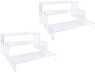 YPath 2 Sets Clear Acrylic Display Risers-Cupcake Stand for Dessert Buffet Cake Table Decorations–Showcase Shelf for Figures , Jewelry Display Riser Stands shelves Fixtures Case(Rectangle Shape)