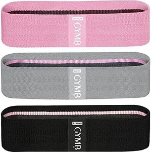 Gymbee Resistance Bands for Working Out, 3 (Black, Grey, Pink) - Bands for Glutes, Thighs, Legs - Non-Slip Cloth Booty Bands, Workout Bands Resistance for Women & Men - Home Fitness, Yoga, Strength