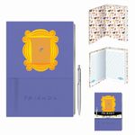 Friends Notebook and Pen Set with A5 Faux Leather Notebook and Pen, 15x21cm - Official Merchandise