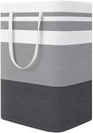 StorageRight Large Collapsible Laundry Basket Hamper with Easy Carry Handles，Freestanding Clothes Hampers for Laundry, Bedroom, Dorm, Towels, Toys, 75L, Gradient Grey