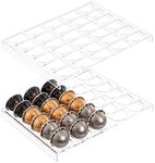 SUMERFLOS 2-Sets Coffee Pod Holder Storage Tray Compatible with Vertuoline Capsule, Drawer Insert Organizer Holds 60 Pods Drawer of Kitchen, Home, Office - Clear