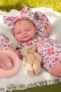 BABESIDE Lifelike Reborn Baby Dolls - Skylar, 17-Inch Realistic Newborn Baby Doll Real Life Baby Doll Girl with Gift Box for Cuddling, Role Playing and Collection