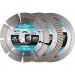 Makita E-12647 4-1/2" 3-Piece X-Lock Diamond Blade Assortment (7/8" Arbor)