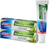 Secure Sensitive Gums Waterproof Denture Adhesive Zinc Free with Aloe Vera & Myrrh - Extra Strong 12 Hour Hold - 1.4 oz (Pack of 2)