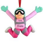 Personalized Skydiving Ornament - Parachute Jump, Skydiver Gifts, Sky Diving Christmas Ornament, Adventure Activity, Parachute Activities - Female - Free Customization