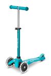 Micro Kickboard - Mini Deluxe LED 3-Wheeled, Lean-to-Steer, Swiss-Designed Micro Scooter for Kids, Ages 2-5 (Aqua)