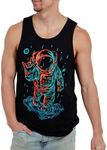 INTO THE AM Universal Love Glow in The Dark Graphic Tank Tops for Men - Premium Summer Sleeveless Beach Fashion Men's Tank Tops (Black, Large)