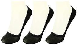 MAUSAM COLLECTION Women's Cotton Hidden Loafer No Show Invisible Foot Liner Socks - Pack of 3 Pairs