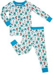 LollyBanks Toddler Pajamas, Two-Piece Long Sleeve Boys Pajama Set, Lightweight 95% Viscose and 5% Spandex, Snug Fit and Breathable Toddler Sleepers, Buttery Soft Baby Pajamas 2T (Monsters Print)