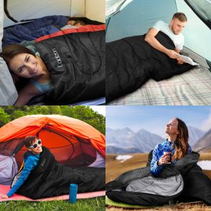 Coolzon Outdoor Sleeping Bag – Black, Lightweight Camping Gear