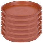 Bleuhome 6 Pack of 8 inch Plant Saucer, Heavy Duty Plastic Plant Drip Trays 8" Round, Plant Dishes Saucer, Flower Plant Water Trays for Indoors, Plate for Planter 7-9" (8 inch, Terracotta)