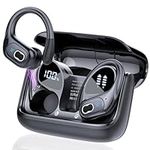 STECEi Wireless Earbuds, 75H Bluetooth 5.4 Headphones Sport with 4 ENC Noise Cancelling Mic, HiFi Stereo Wireless Earphones with Earhooks, IP7 Waterproof Ear Buds for Sport/Running/Gym, Black