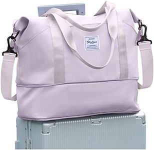 Travel Bag for women with Wet Pocket,Capacity Expanadle Weekender Overnight Duffel Bag with Trolley Sleeve Gym Tote Bags Waterproof Large (Purple)