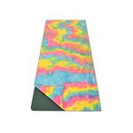Wiselife Yoga Mat Towel Teal Yellow– Non-Slip, Super Absorbent & Quick Dry Microfiber Towel for Hot Yoga, Bikram, Pilates & Fitness – Sweat-Wicking Grip Towel for Men & Women