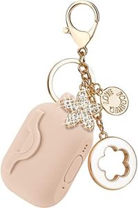 VOTILE Secure Lock Case for AirPods Pro 2 with Cute Bling Keychain - Silicone Protective Cover for 2nd Gen AirPods Pro for Women & Girls - Milk Tea