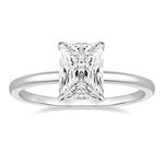 EAMTI 3CT 925 Sterling Silver Engagement Rings Radiant Cut Solitaire Cubic Zirconia CZ Wedding Promise Rings for Her Wedding Bands for Women Size 7