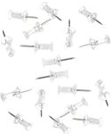 100-Pack Push Pins Tacks, Clear Plastic Head, Steel Point,Thumb Tacks for Wall Corkboard Map Calendar Photo -Home Office Craft Projects Heavy Duty Plastic Head Steel Pin