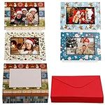 BELLE VOUS 36 Pack Christmas Photo Card - Personalised Christmas Photo Frame Greeting Card For 5 x 7 Inch Photo with Envelope - Photo Insert Card For Family & Friend