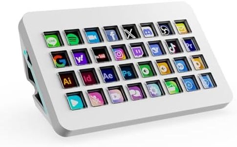 TreasLin/VSDinside Stream Dock XL Advanced Studio Controller, 32 Macro Keys, Trigger Actions in Apps and Software Like OBS, Twitch, YouTube and More, Works with Mac and PC, Stream Controller XL White