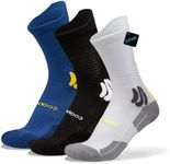 BRISIRA Coolmax Bamboo Viscose Compression Anti Blister Hiking Socks Crew Mid Calf Moisture Wicking Anti Odor Tennis Cushion