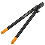 Fiskars PowerGear II bypass gear lopper for fresh wood, non-stick coated, hardened precision steel, cutting diameter 5 cm, length 70 cm, black/orange, L78, 1000584