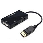 CableDeconn Multi-Function Displayport Dp to HDMI/DVI/VGA Male to Female 3-in-1 Adapter Converter Cable