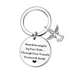 JETTOP Drive Safe Gifts for Women Men Travel Safe Gifts Keyring Guardian Angels By Your Side Through Your Travels Protect & Guide