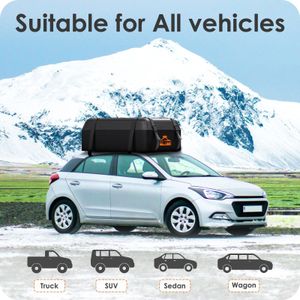 BOYUJK Car Roof Bag 425L – Waterproof, No Rack Needed, Orange, Folding