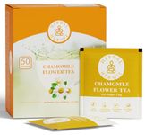 Herbal Hermit Camomile Tea Bags (50 Tea Bags) Individually Wrapped, Caffeine-Free Organic Chamomile Flowers, Soothing for Digestion, Sleep, Relaxation| Natural Herbal Tea