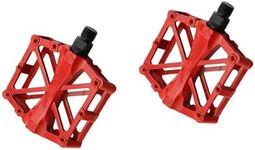 YdseozOA Bike Pedals Bicycle Aluminum Antiskid Durable Mountain Bike Pedals MTB BMX Cycling Universal Bicycle Pedals Cycling Accessory (Red)