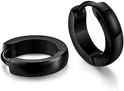 Yellow Chimes Earrings For Men & Boys| Fashion Black Hoop Earring For Men | Stainless Steel Huggie Hoop Earrings | Birthday Gift For Men & Boysanniversary Gift For Husband