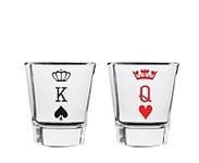 TEEAMORE Queen & King Shot Glasses 