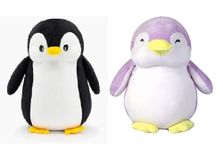 V VANTRA Cutest Kawaii Penguin Stuffed Soft Toy for Kids Birthday Animal Baby Boys/Girls Birthday Gift Ultra Soft Size - 28 Cm (Black & Purple) (Happy Pingo/Penguine)