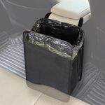 Ginsco Foldable Car Trash Can 3 Gallons, Hanging Car Garbage Can Large Capacity Water-Resistant Car Trash Bag, Leakproof Car Can, Car Storage Bag for Camping, Car Interior Accessories (Black)