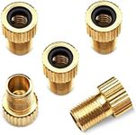 Presta valve adaptor 5 pack - Presta to Schrader Bike Pump Valve Adaptor Converter | Rubber inner ring | Inflate bike tyre with standard pump or air compressor | Quality Brass