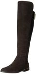 Calvin Klein Women's Priya Over the Knee Boot, Black Suede/Stretch-3, 5 Medium US